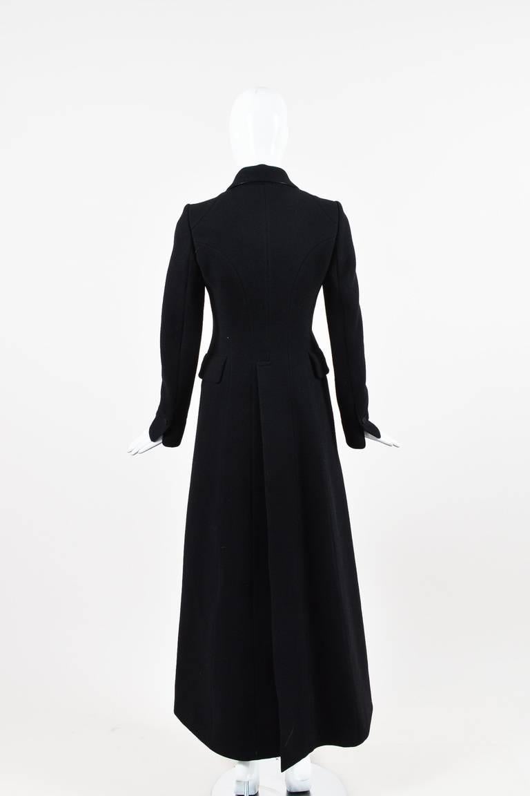 Alaia NWT Black Wool Paneled Single Breasted Long Sleeve Trench Coat SZ 38 In New Condition For Sale In Chicago, IL