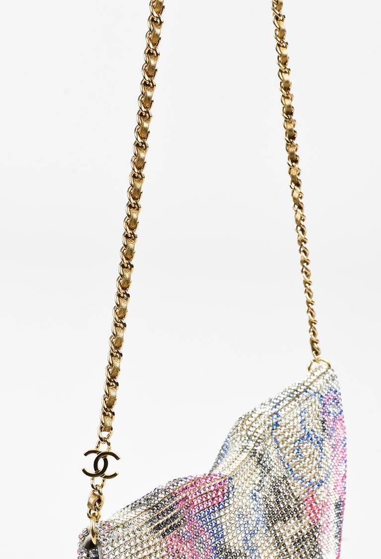 Women's Chanel Multicolor Crystal Embellishment Shoulder Bag For Sale