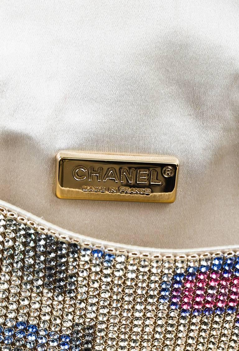 Chanel Multicolor Crystal Embellishment Shoulder Bag For Sale 2