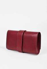 Hermes "Rouge Vif" Red Swift Leather Gold Plated "Medor 23" Clutch Bag