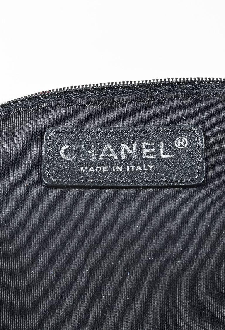 Women's Chanel Cream Multicolor Velvet Script Logo Print Frame Handle Hobo Bag For Sale