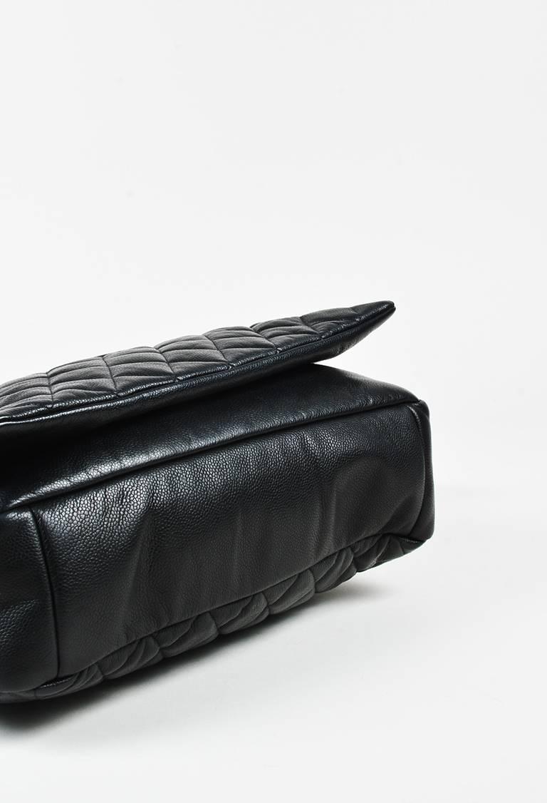 Chanel Black Caviar Leather Quilted Flap 