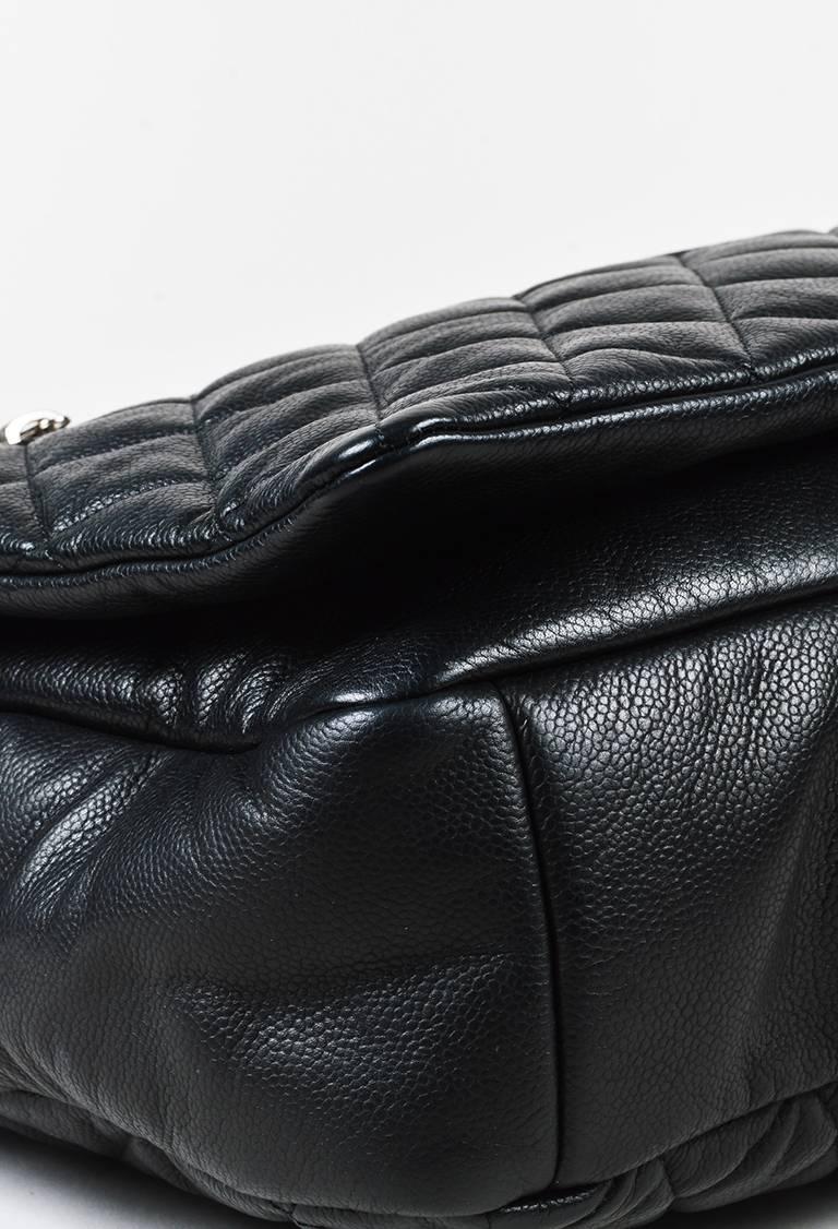 Chanel Black Caviar Leather Quilted Flap 
