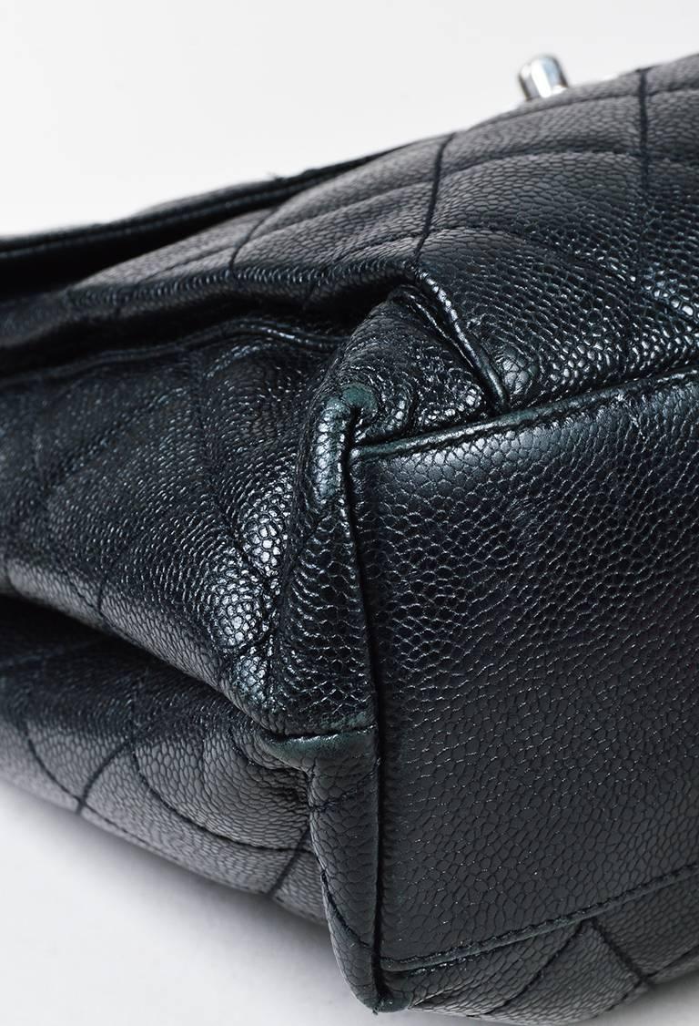 Vintage Chanel Black Caviar Leather 'CC' Flap Shoulder Bag For Sale 1