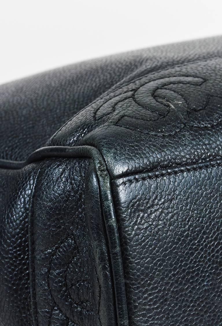Vintage Chanel Black Caviar Leather Chain Strap Shoulder Bag For Sale 2