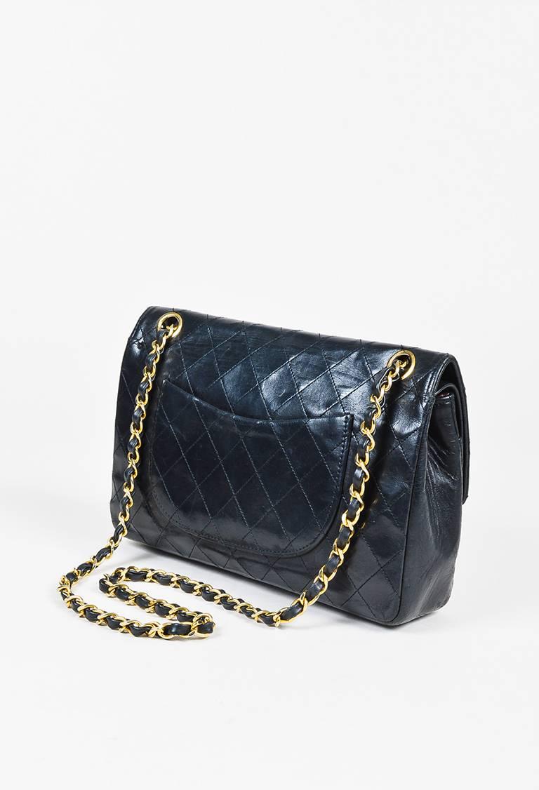 Vintage black quilted leather 
