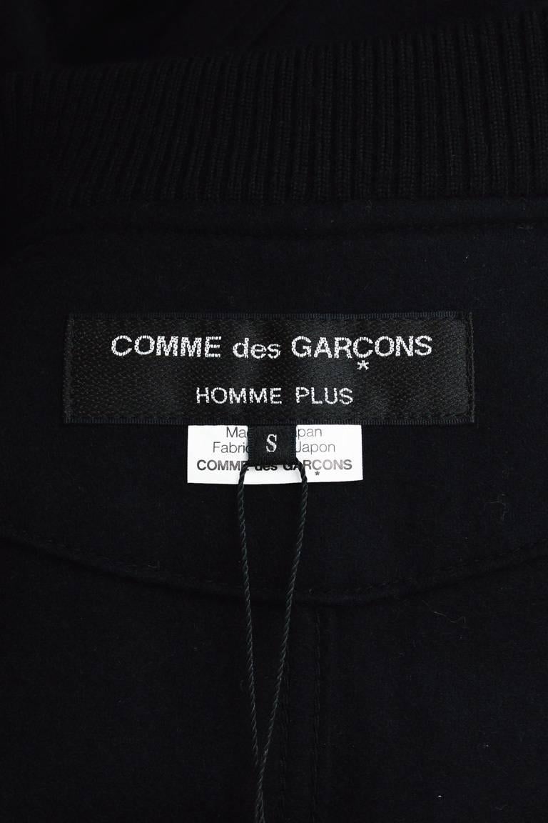 Comme des Garcons Homme Plus Black Wool Blend Flared Coat SZ S For Sale 1