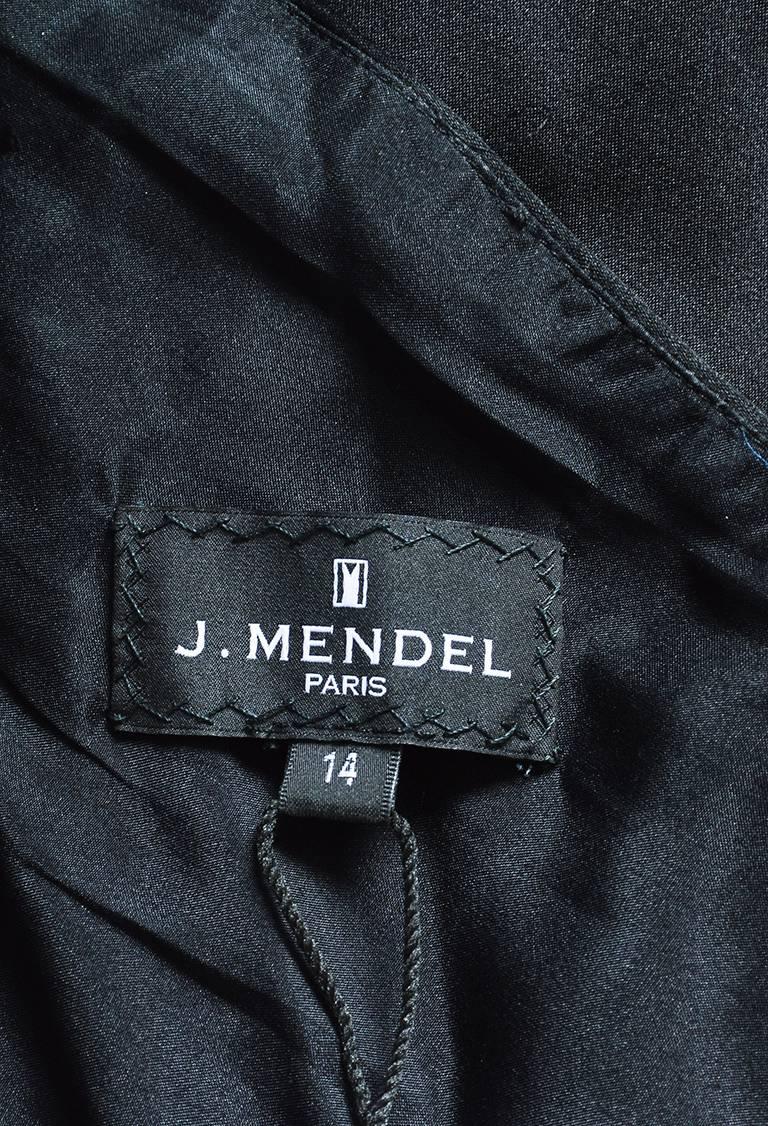J. Mendel Black Silk Satin Gathered One Shoulder Gown SZ 14 For Sale 1