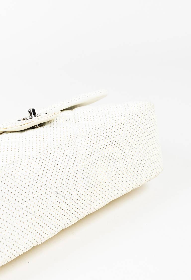 Chanel White Perforated Leather 