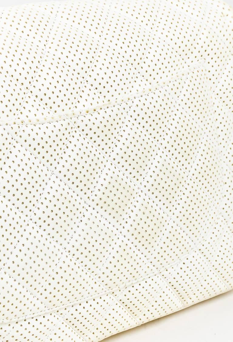 Chanel White Perforated Leather 