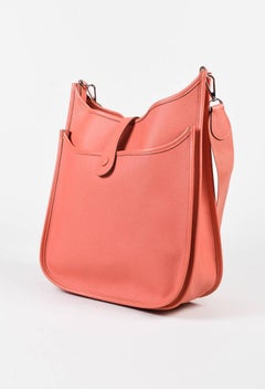 Hermes Flamingo Pink Epsom Leather "Evelyne III GM" Shoulder Bag