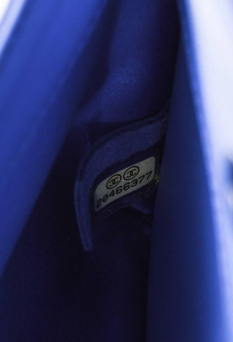 Chanel Blue Black Karung Snakeskin Ombre Flap Shoulder Bag For Sale 3