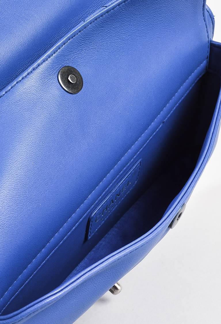 Chanel Blue Black Karung Snakeskin Ombre Flap Shoulder Bag For Sale 1