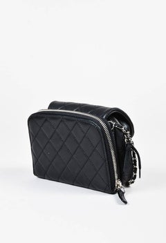 Chanel Black Quilted Leather Chain Strap "WOC" Mini Flap Crossbody Bag