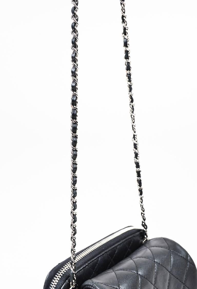 Chanel Black Quilted Leather Chain Strap 