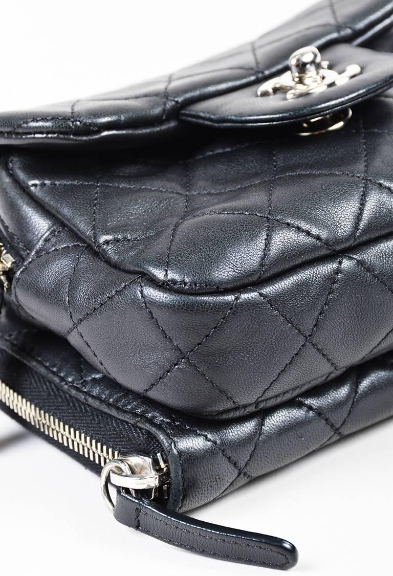 Women's Chanel Black Quilted Leather Chain Strap 