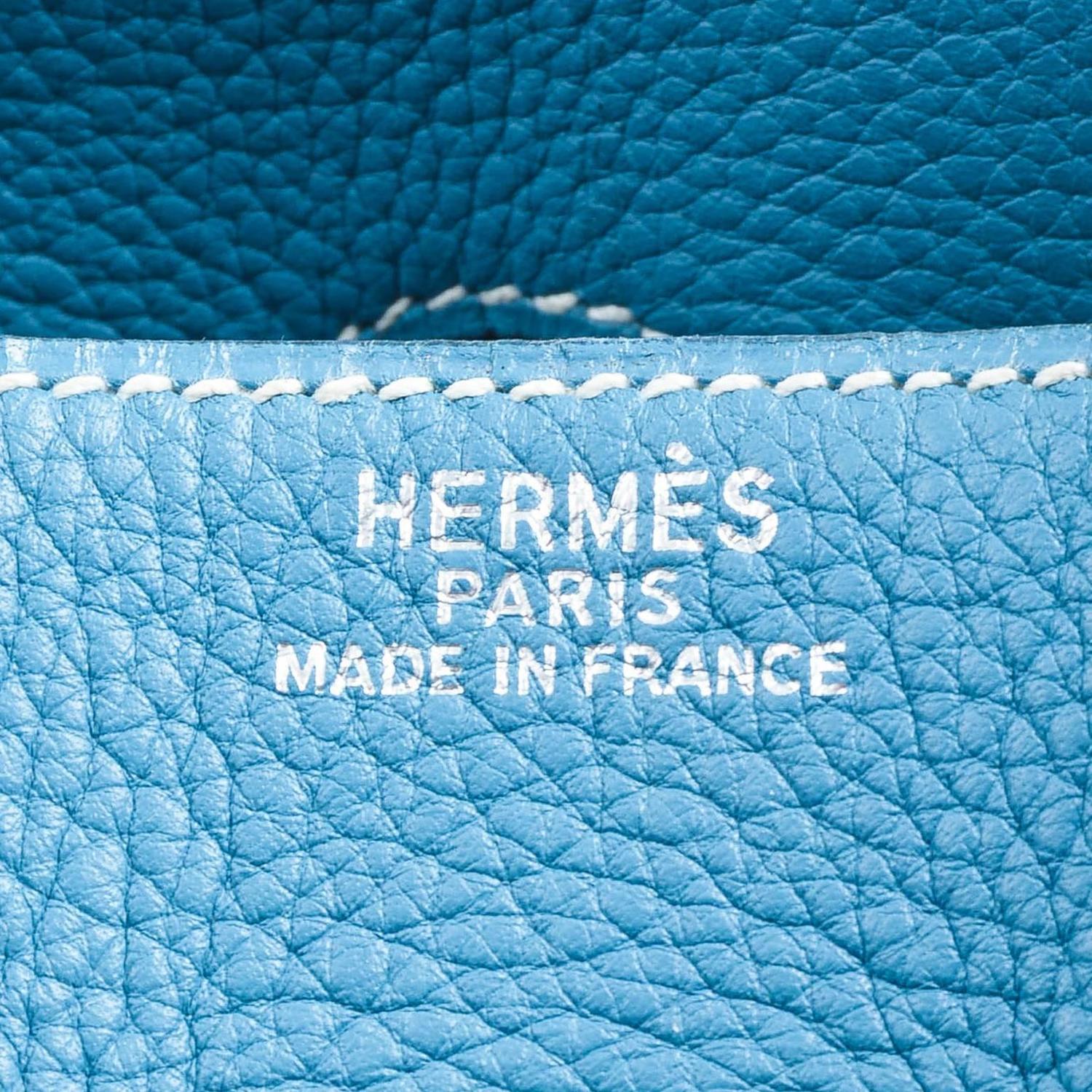 Hermes Iconic SHW Blue Saint Cyr Clemence Leather 50 cm Birkin ...  