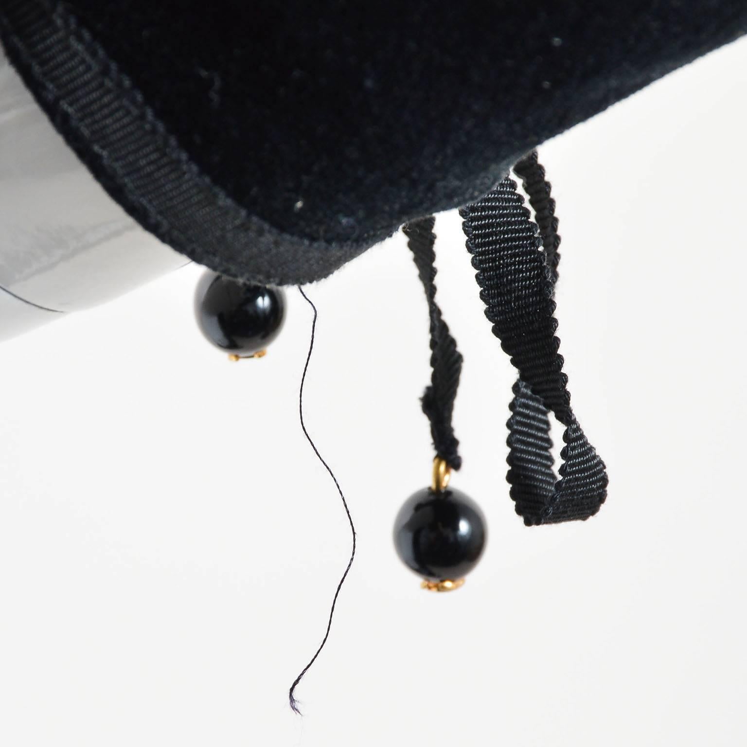 Vintage Chanel Boutique NWT Black Velvet Ribbon Tie LS Midi Sheath Dress SZ 40 For Sale 2