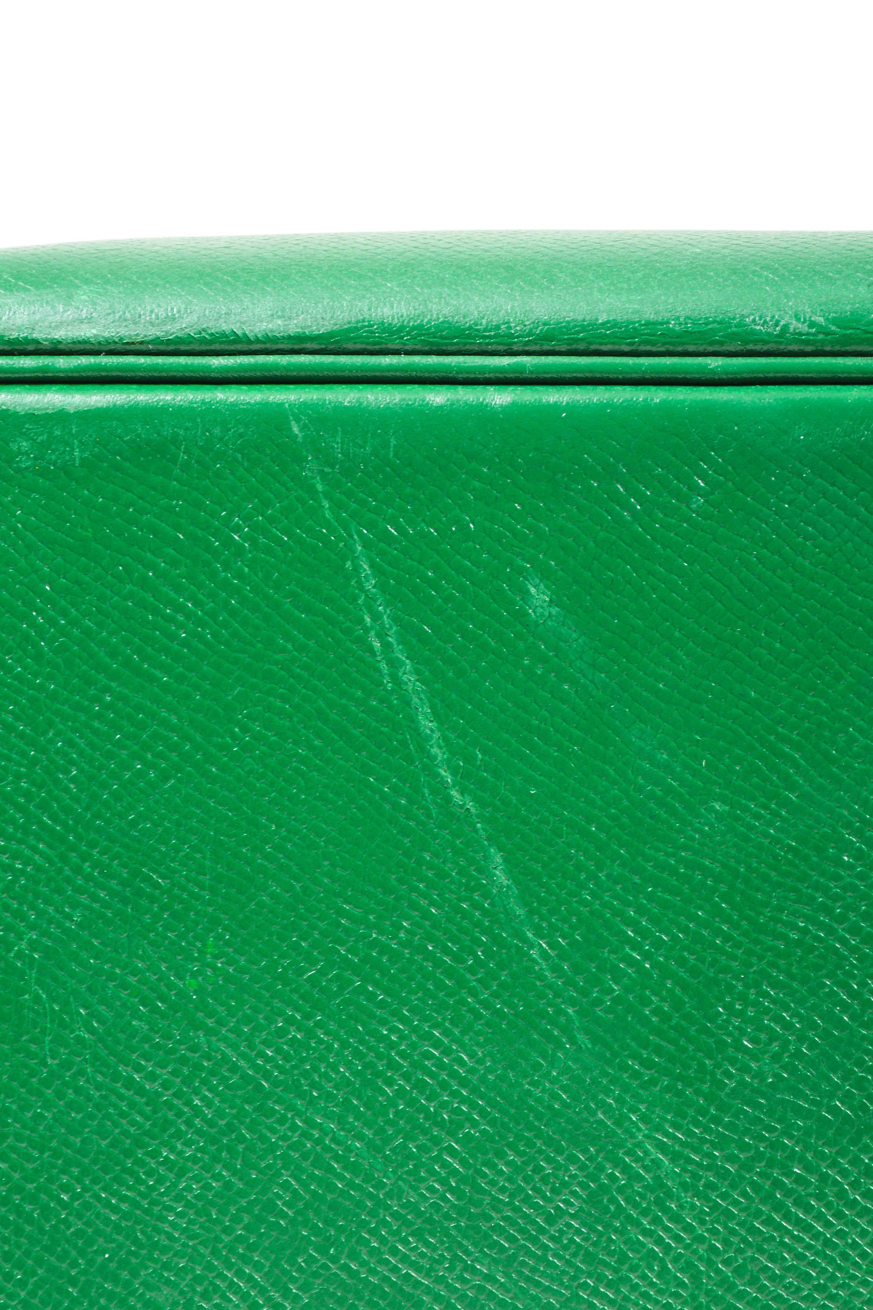 Vintage Hermes Kelly Green Leather 