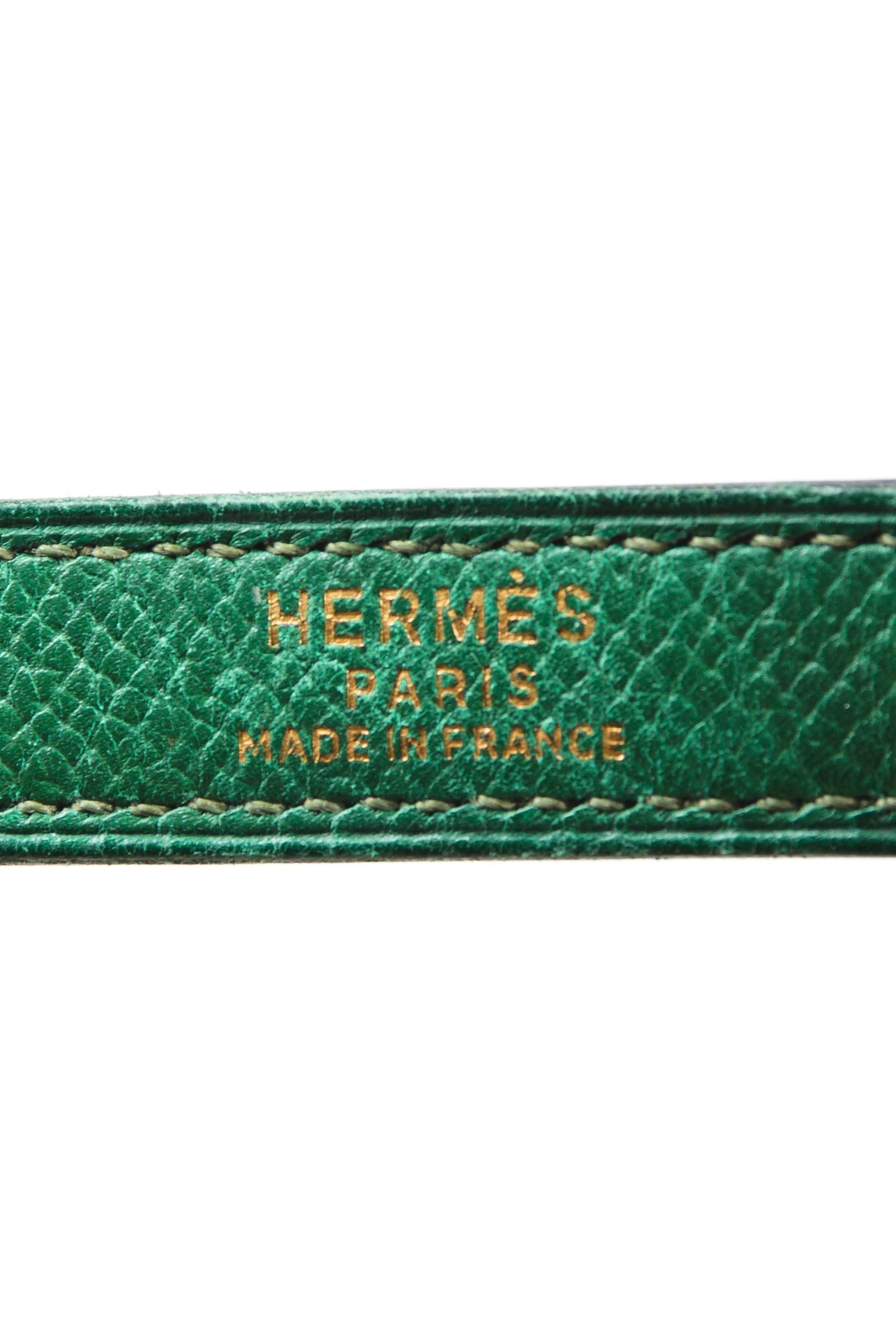 Vintage Hermes Kelly Green Leather 