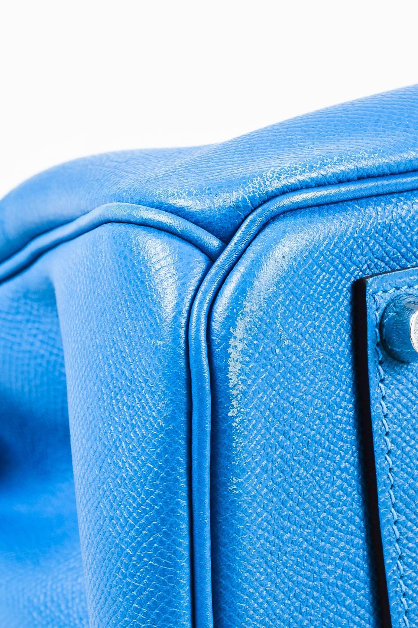 Blue Hermes Bleu de Galice Epsom Leather Palladium Hardware 