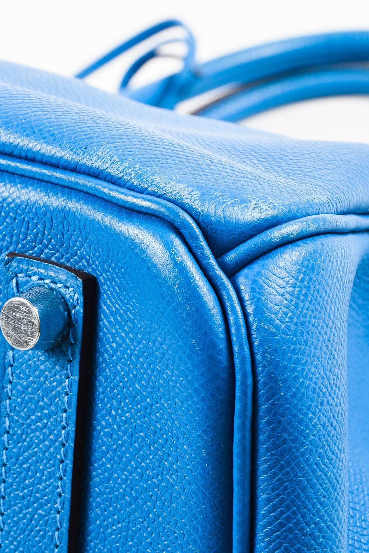 Women's Hermes Bleu de Galice Epsom Leather Palladium Hardware 