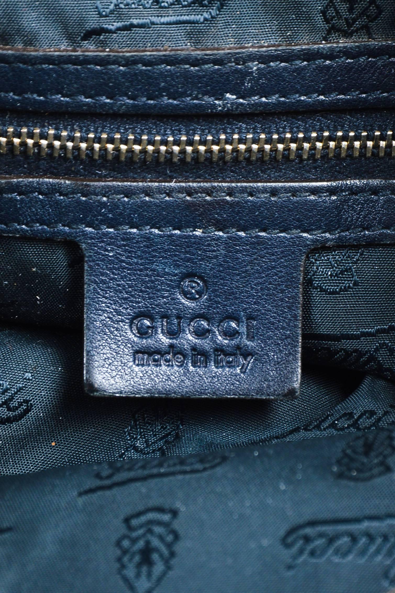 Gucci Gray Navy Blue Monogram Coated Canvas 