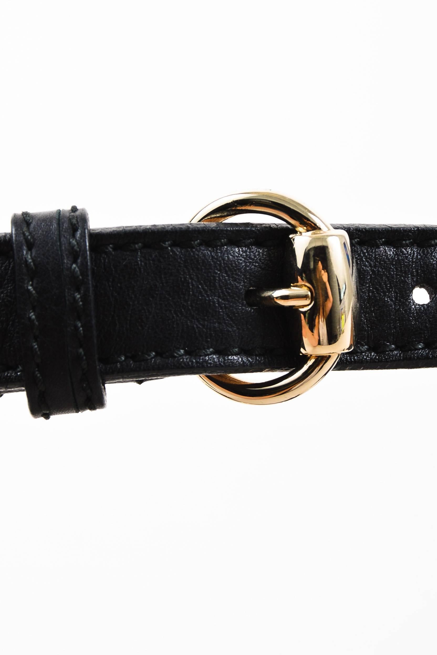 Gucci Black Gold Tone Leather Horsebit Belt SZ 65 In Excellent Condition For Sale In Chicago, IL