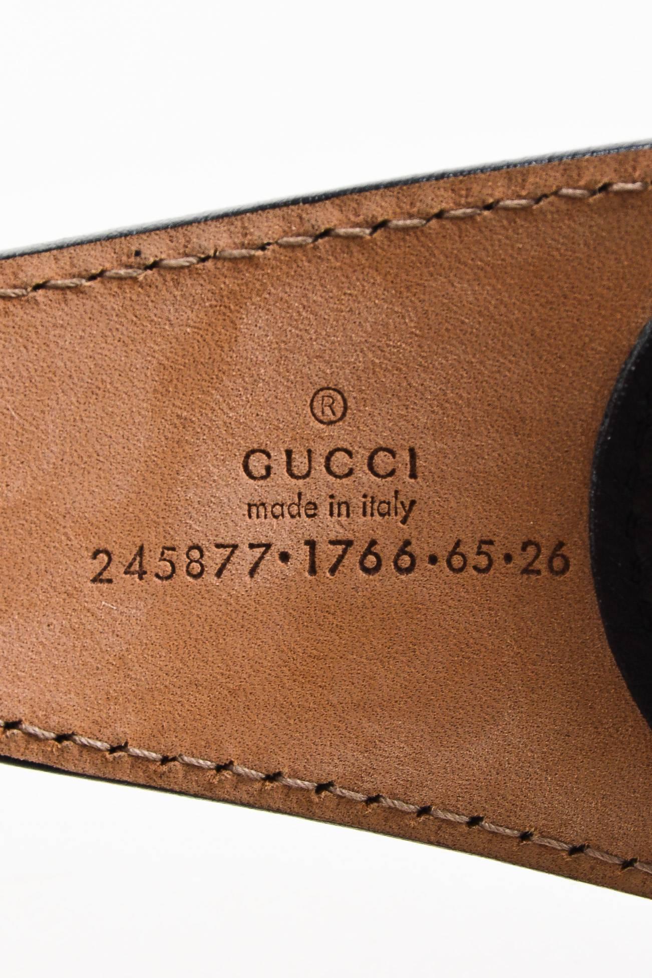 Women's Gucci Black Gold Tone Leather Horsebit Belt SZ 65 For Sale