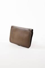 Hermes "Etoupe" Taupe Clemence Leather & Lambskin "Dogon Duo" Wallet