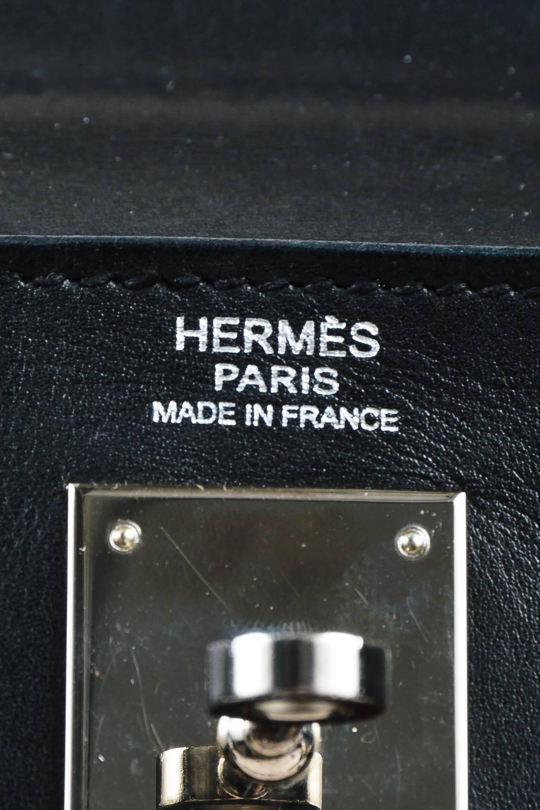 Hermes Black Evercalf Box Calf Leather Ponyhair 