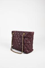Chanel Plum Caviar Leather Gold Tone "On the Road" Tote Bag