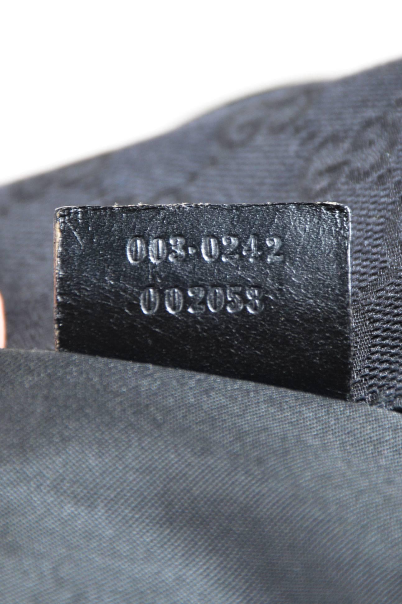 Vintage Gucci Black Canvas & Leather 'GG' Monogram Drawstring Mini Backpack For Sale 5