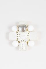 Chanel 04C White Enamel Cube Dotted 'CC' Maltese Brooch Pin