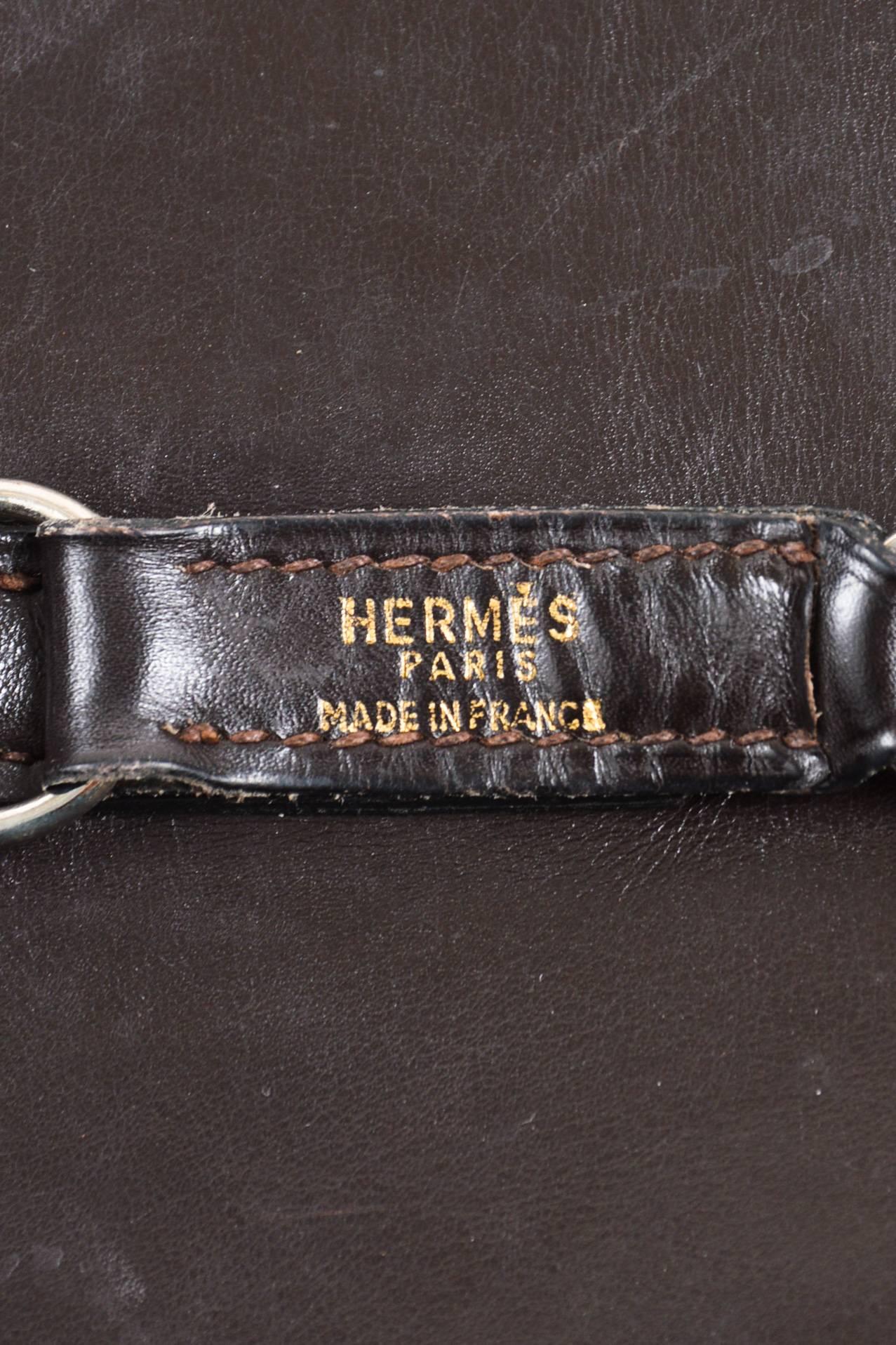 Vintage Hermes Dark Brown Leather 