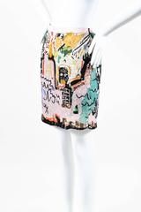 Valentino RTW F06 Black Pink Multicolor Sequined Jean Michel Basquiat Skirt
