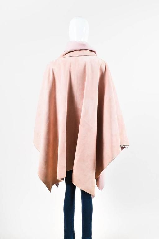 Ralph Lauren Purple Label Light Pink Lamb Suede Wool and Cashmere Cape SZ L  For Sale at 1stDibs