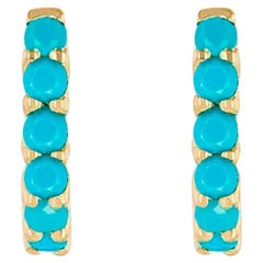 Boucles d'oreilles Turquoise en or 14k.
