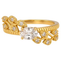 Anello di fidanzamento ovale con moissanite in oro 14k