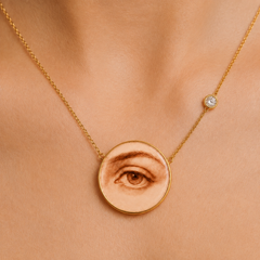 Lover's Eye Necklace — Minimalist Mother-of-Pearl Eye Pendant