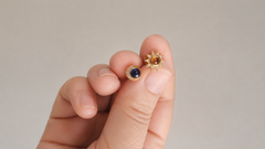 Sun and moon, day and night earrings studs