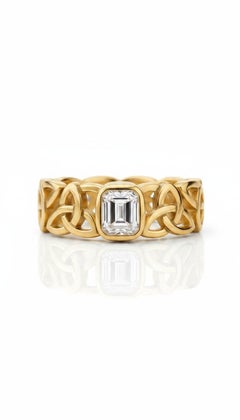 Celtic Knot Moissanite Statement Ring, Silver, Gold ring
