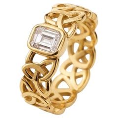 Celtic Knot Moissanite Statement Ring, Silver, Gold ring