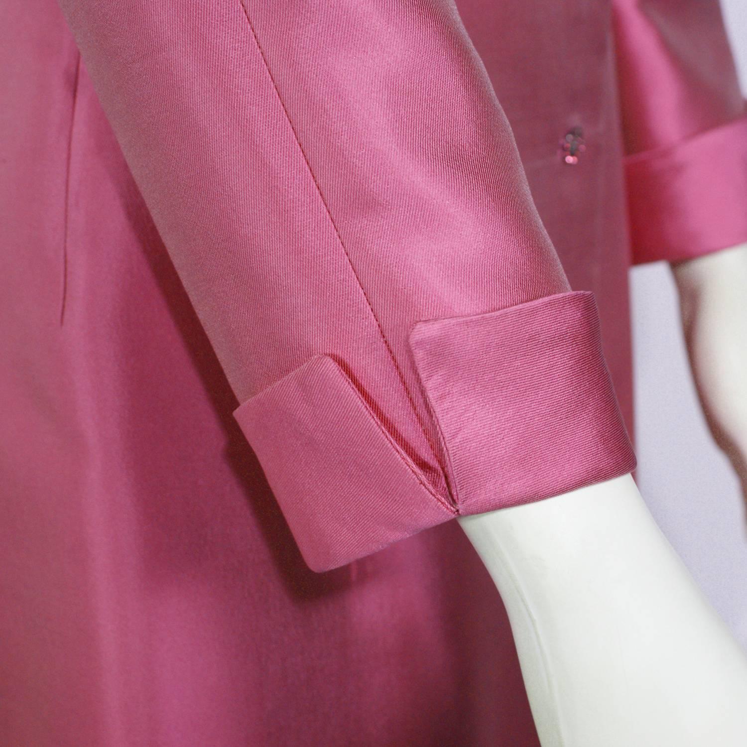 Women's Oscar de la Renta Pink Button Down Coat For Sale
