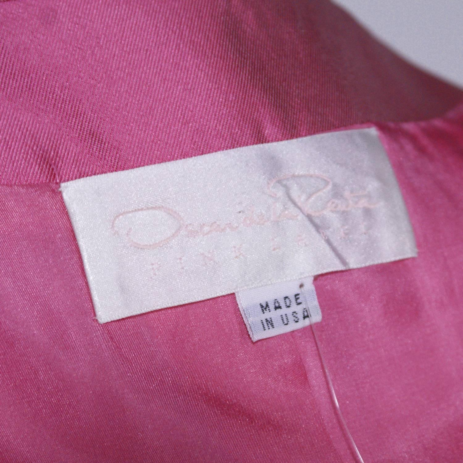 Oscar de la Renta Pink Button Down Coat For Sale 1