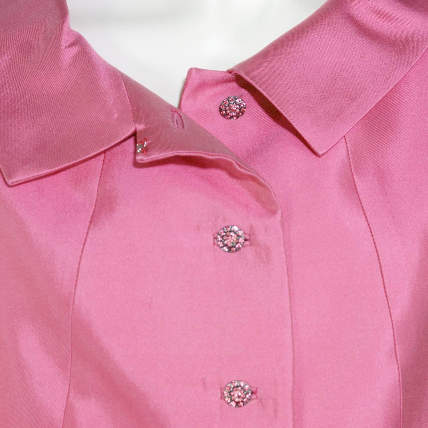 Oscar de la Renta Pink Button Down Coat For Sale 2