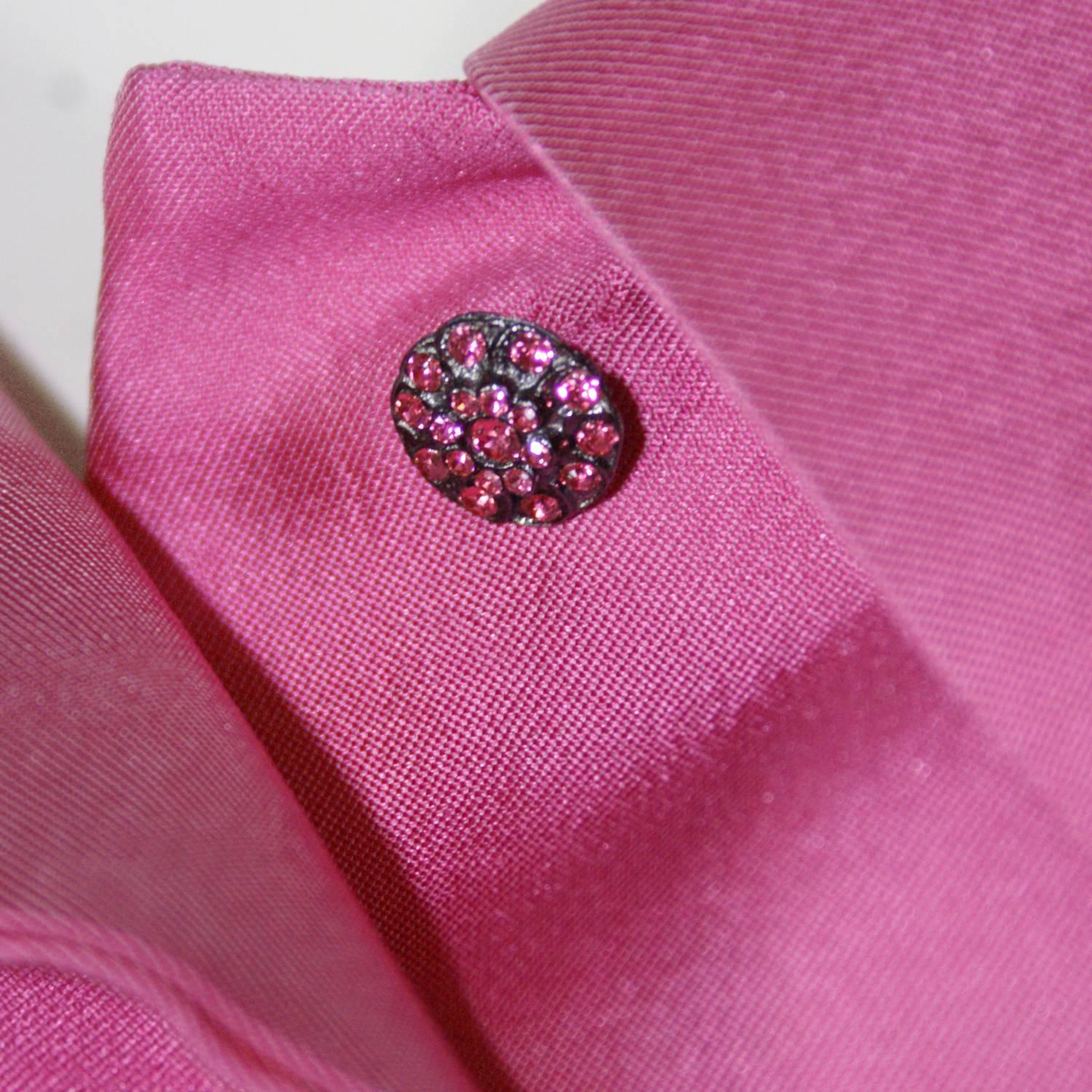 Oscar de la Renta Pink Button Down Coat For Sale 4
