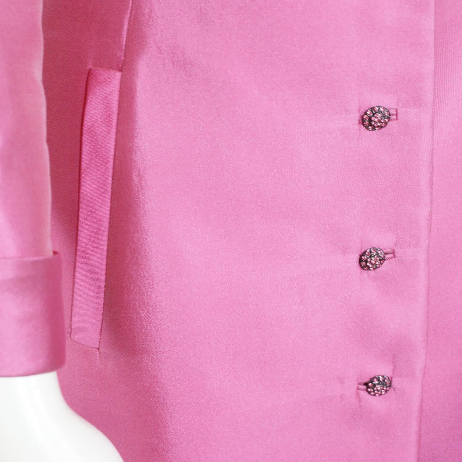 Oscar de la Renta Pink Button Down Coat For Sale 5