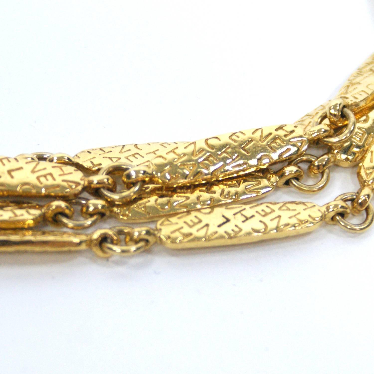 Chanel Vintage Golden Link Necklace For Sale 1