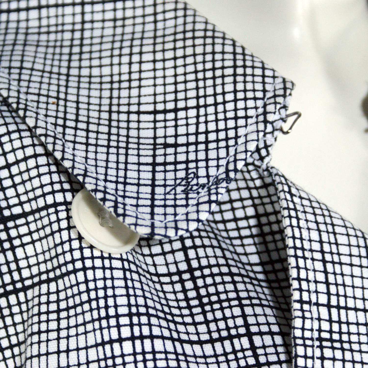 Gray Burberry Black and White Plaid Trench Coat  For Sale
